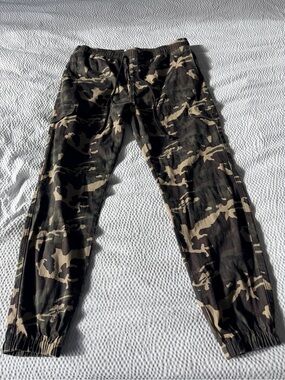 Men's Camouflage Jogger Pants - Drawstring Camo Indigo Cotton Blend
